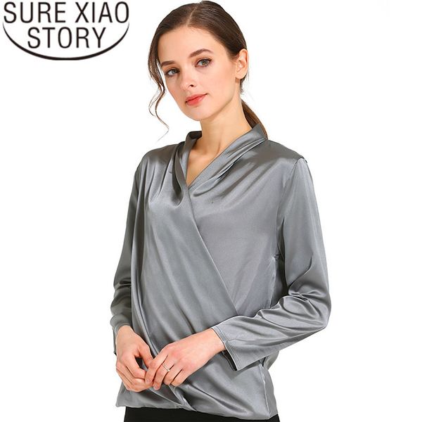 

women's blouses fashion shirts women ol solid-color v neck shirt autumn plus size womens and blouses1128 40 210415, White