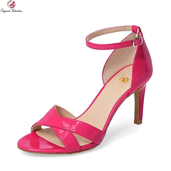 

original intention women sandals open toe thin heels beautiful 6 colors shoes woman plus us size 4-15 dress, Black
