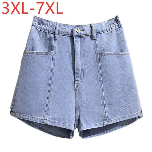 

women's shorts 2021 ladies summer plus size jeans for women large loose wide leg blue cotton pocket denim 4xl 5xl 6xl 7xl, White;black