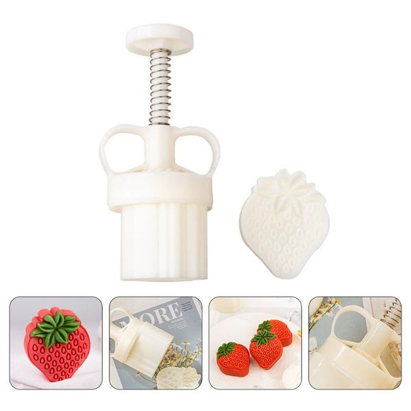 

baking moulds 1pc strawberry shaped mold hand pressure biscuit tool (white)