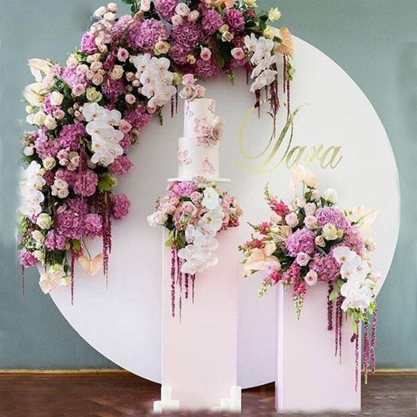 

decorative flowers & wreaths white wrought iron ring arch large party birthday wedding background decor artificial flower stand outdoor lawn