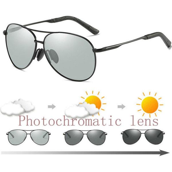 

pochromic polarized alloy sunglasses women men brand design eyewear anti glare uv400 glasses hd fashion goggles, White;black