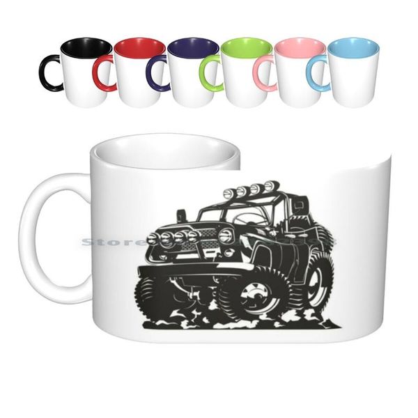 

mugs 4x4 paint ceramic coffee cups milk tea mug off road creative trending vintage gift bottle cup