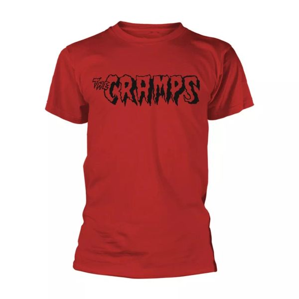 

red the cramps black logo licensed men t-shirt, White;black