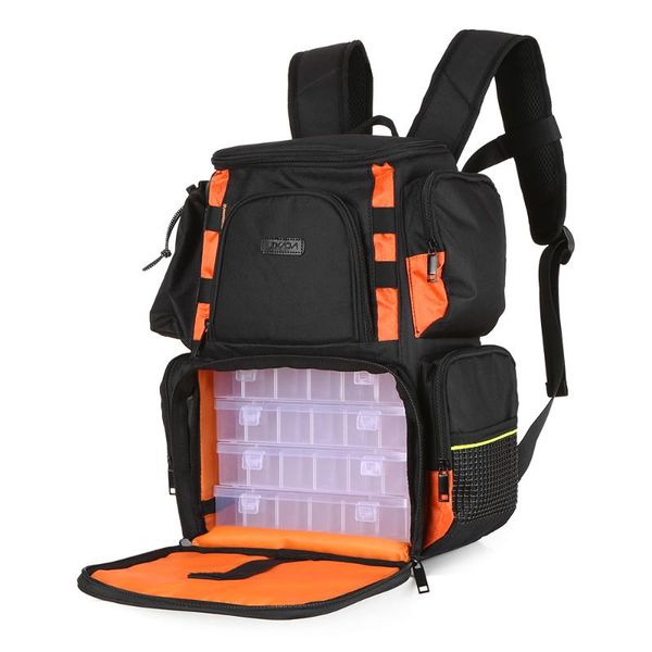 

fishing accessories lixada tackle bag backpack lures bait box storage with 4 boxes rod for