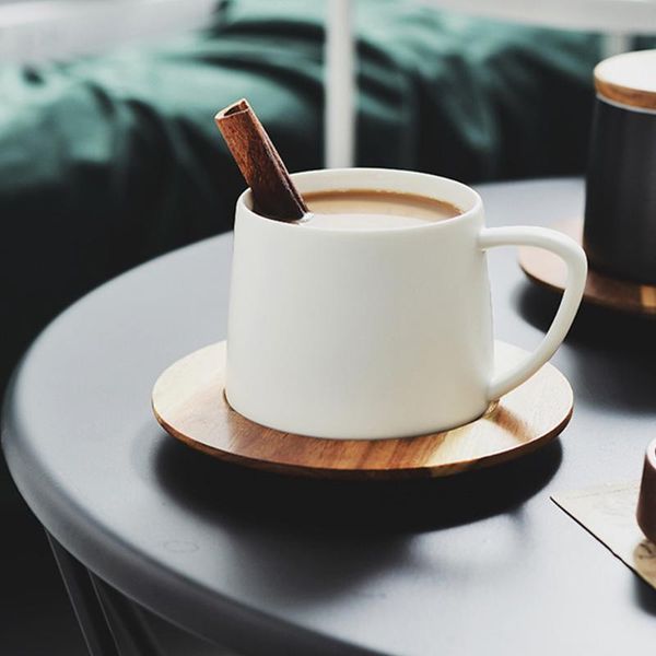 

mugs 1 set practical coffee mug breakfast simple milk juice ceramic cup with lid