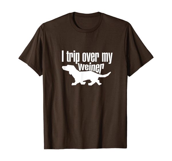 

i trip over my wiener shirt for dachshund dog owners t-shirt, White;black