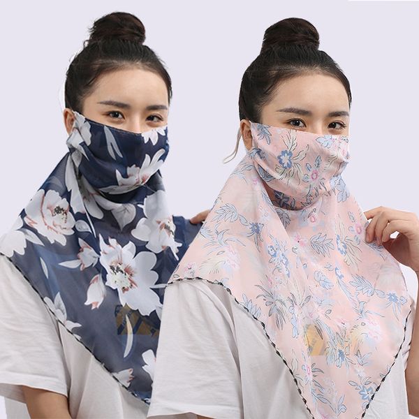 

female summer sunscreen sunshade shawl chiffon ice neck uv protection dust mask factory