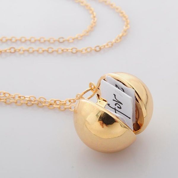

pendant necklaces charm vintage lady secret message ball locket silver color necklace jewelry make a love confession sweater gift