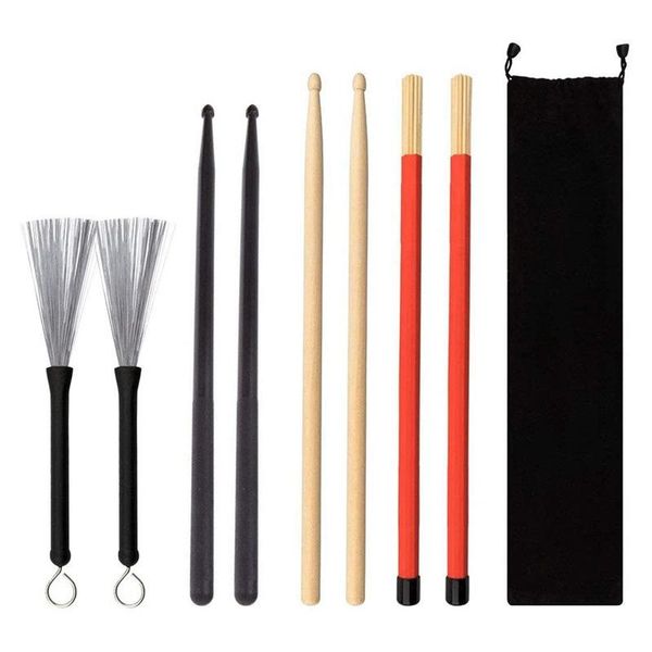 

golf training aids drum sticks brushe set 1 pair 5a sticks, brushes nylon sticks,1