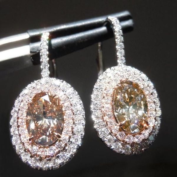 

modyle 2021 fashion women girl white rhinestone crystal round metal zircon ear drop earrings patry earring jewelry dangle & chandelier, Silver
