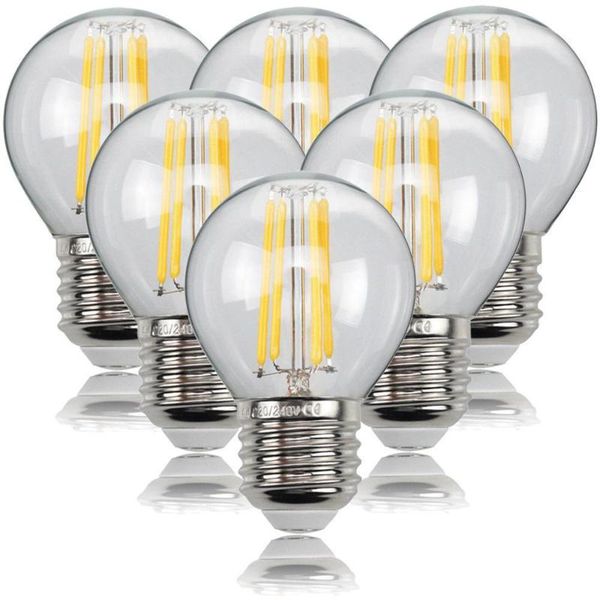 

bulbs 6pcs g45 220v 110v 4w led light bulb filament lamp retro energy saving warm white