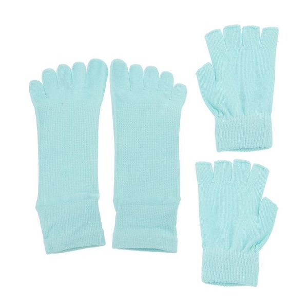 

five fingers gloves 1 set five-finger yoga socks kit female non-skid, Blue;gray