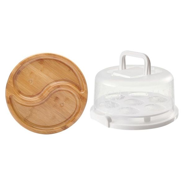 

dishes & plates wooden round fruit tray multi-grid platter removable buckle cake box plastic refrigerator crisper organizer