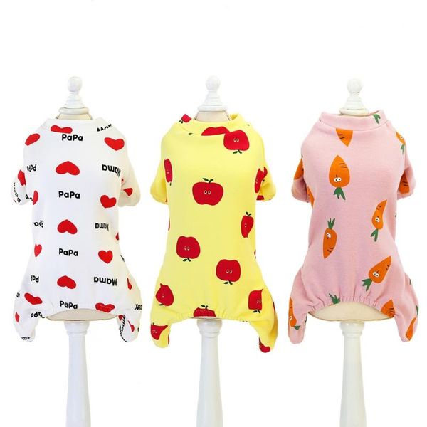 

dog apparel pet jumpsuit pajamas cotton cartoon teddy bear cat puppy tracksuit shirt pants soft pullover clothing