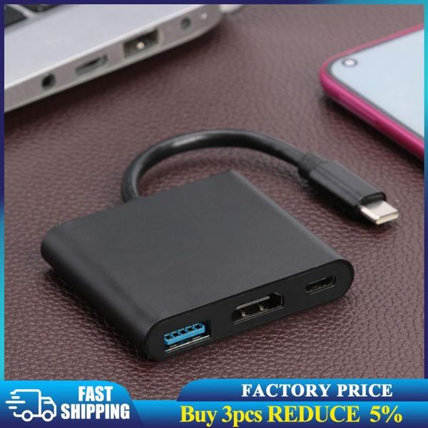 

hubs 3 in 1 usb3.1 converter usb-c to usb3.0+4k -compatible +pd adapter for switch support audio and video output