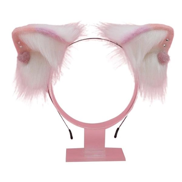 

hair clips & barrettes k1me women animal cat ears headdress plush furry lolita headband with heart for halloween christmas cosplay accessori, Golden;silver