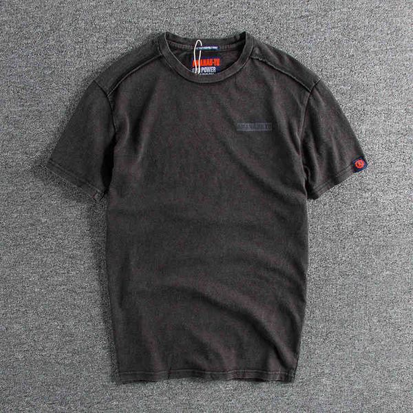 

men's t-shirts heavy water washing men's letter cotton short sleeve fashion urban daily t-shirt a5ap, White;black