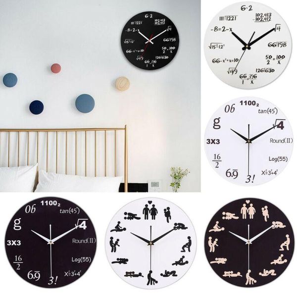 

wall clocks decodyne math clock unique equations perfect for classroom home living room decor silent no tick - novelty