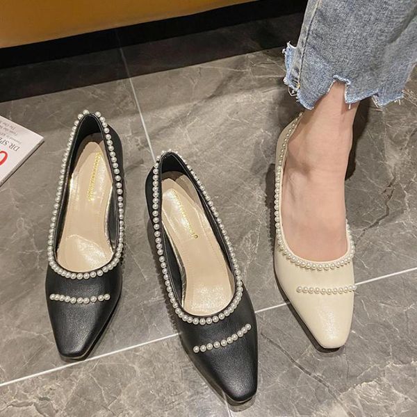 

pumps high heels slip-on string bead brand women shoes square heel single wedding plataformas mujer ladies shoe dress, Black