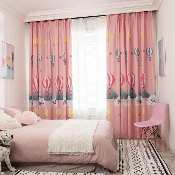 

curtain & drapes pink balloon printed fosted modern simple fresh garden for bedroom living room study window curtains