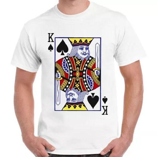 

king playing card logo vintage ideal gift cool retro t shirt 218, White;black