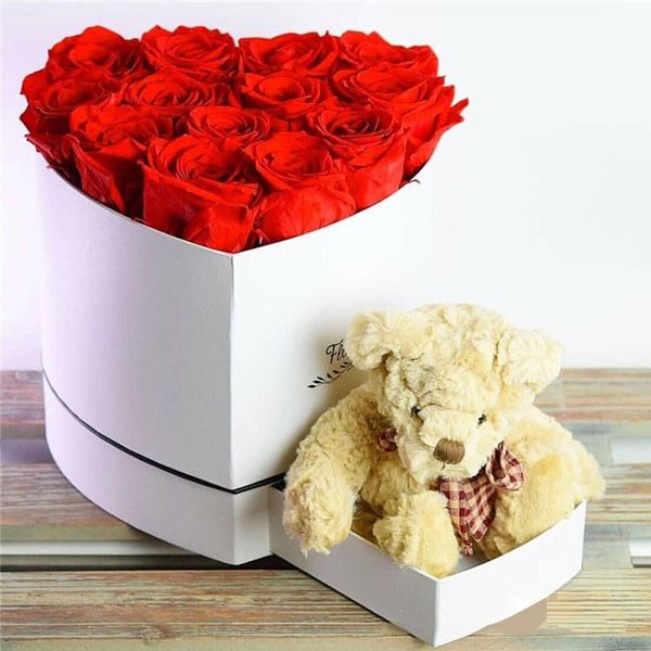 

heart shaped valentine's day gift chocolate macaron soap rose flower box with drawer wrap