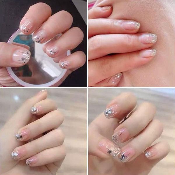 

12pcs/set 3d sparkly stars nail sequins mixed colors slices sequin manicure flakes jewelry glitter decoration e1f21, Silver;gold