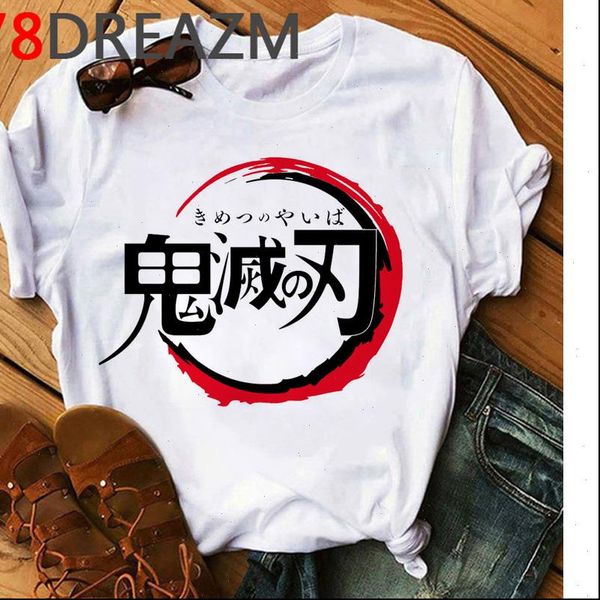 

slayer men japanese anime women t shirt kimetsu no yaiba kawaii tanjiro kamado graphic tees male, White
