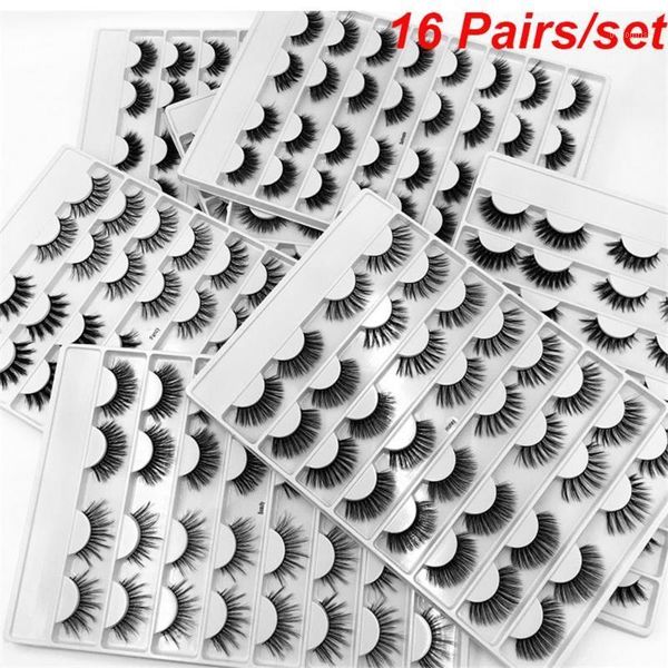 

pairs/set multipack natural long lashes 3d soft faux mink hair makeup false eyelashes full volume thick wispy fluffy lashes1