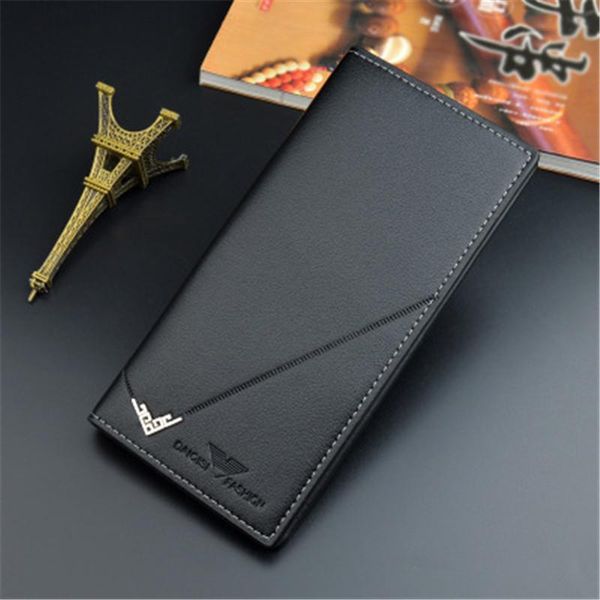 

men's wallet long eashion pu leather male tri-fold card holder coin purse clutch men cartera hombre portomonee wallets, Red;black