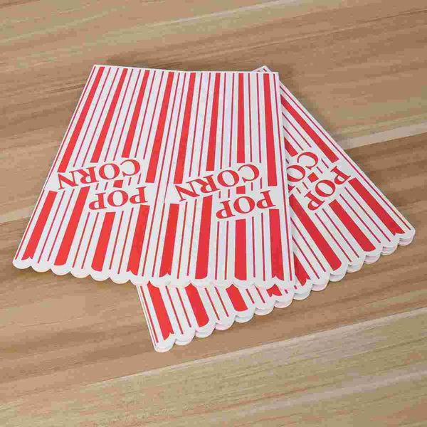 

gift wrap 6pcs plus size stripes popcorn treat boxes paper for party - red