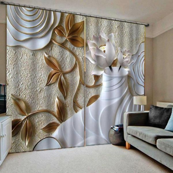 

curtain & drapes relief curtains 3d luxury blackout window living room louts