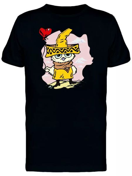 

owl with sombrero tee men's -image by shutterstock, White;black