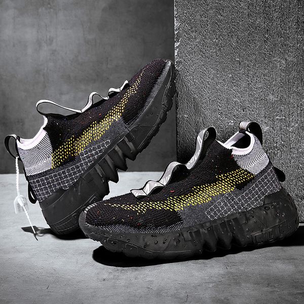 

new mens casual shoes fashion trend sports shoes devils eye breathable comfortable flying woven lightweight wear running shoes