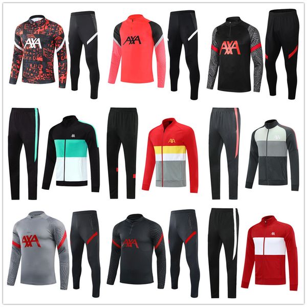 

soccer 2022 mens tracksuit full zip jacket 20 21 22 men half zipper football training suit 2021 survetement foot chandal, Black