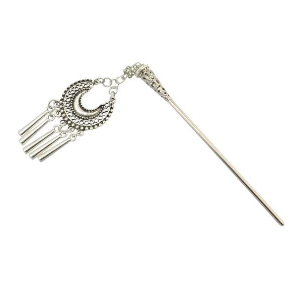 

hair clips & barrettes gypsy girl metal chopsticks chinese style flower tassel sticks ethnic turkish bridal headpiece boho jewelry, Golden;silver