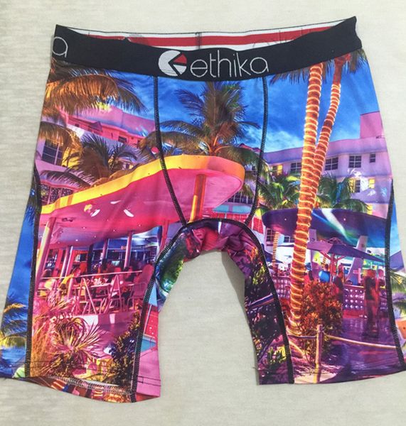 

2.22 ethika men's boxing underwear sports hip hop rock sports skateboard street quick dry, Black;white