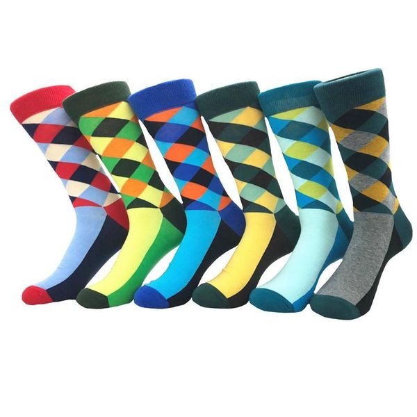 

men's socks colorful men fashion cotton blend business gentleman compression casual long for male sockken, Black