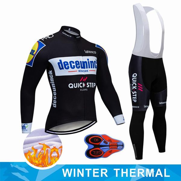 

racing sets 12d warm men's cycling jersey, model for winter 2021, Black;blue