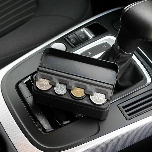 

auto car coin box portable plastic holder change storage case piggy bank organizer accessories