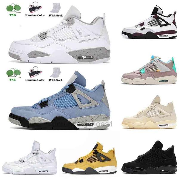 

jumpman 4 4s iv basketball shoes white oreo univeristy blue black cat sail mens womens pure money neon lighning trainers sneakers 36 -47