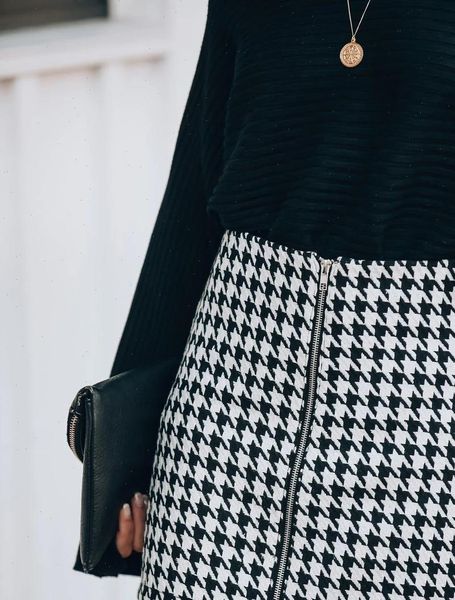 

cotton short check plaids women skirts good quality clothes classic elegant design net styl, Black