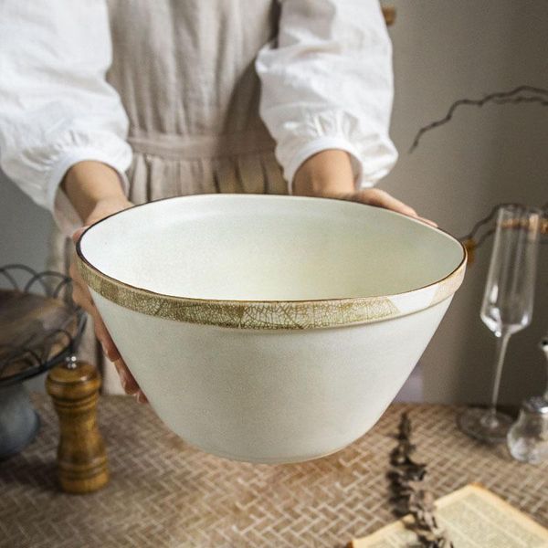 

bowls 9 inch ceramic high bowl decoration large fruit big belly soup