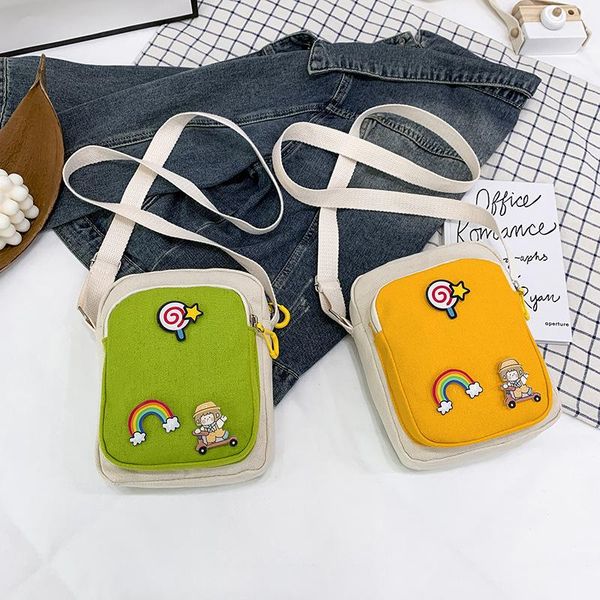 

evening bags one shoulder bag contrast color canvas small square girl's slant span