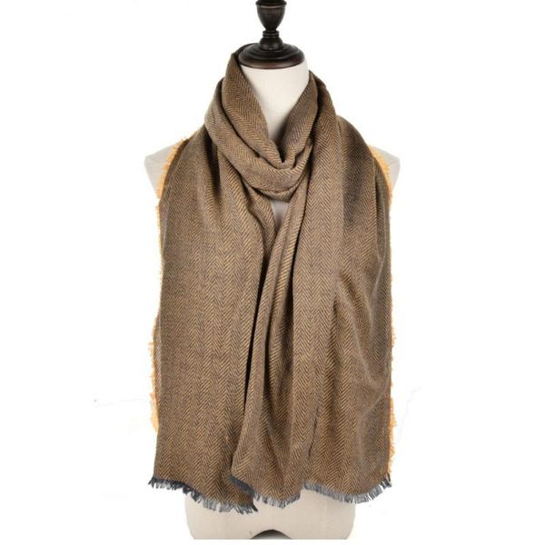 

hats, scarves & gloves sets cashmere winter warm women scarf geometric thick blanket shawls and wraps double-sided for high quality, Blue;gray
