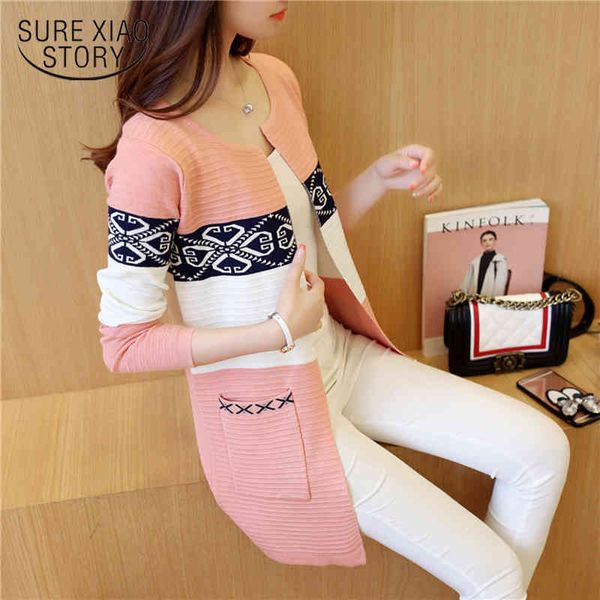 

autumn cashmere cardigan knitted sweater vintage women long korean rose red fashion print winter s 7479 50 210423, White;black