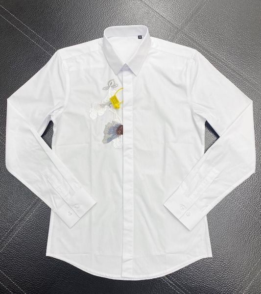 

men's dress shirts brand shirt men long sleeve slim chemise homme embroidery cotton business male plus size camisas, White;black