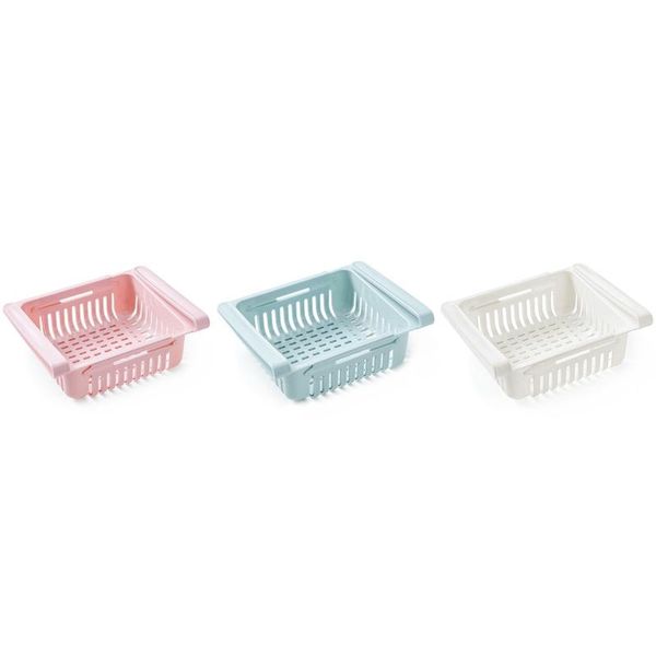 

adjustable stretchable fridge organizer drawer basket refrigerator pull-out drawers fresh spacer layer storage kitchen & organization