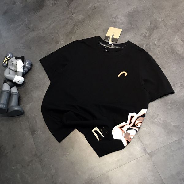 

couple's short sleeve ev fujia side brown buddha head t-shirt, men's and women's loose casual short sleeve, White;black